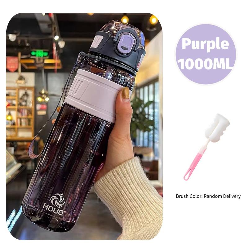 750ml/1000ml Large Capacity Sports Water Bottle Leakproof Plastic Water Cup Outdoor Travel Cycling Hiking Camping Gym Drinkware