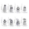 8Pcs Halloween Ghost Ornament Weather-Resistant Glow in The Dark Mini Ghost Figures Halloween Party Decoration