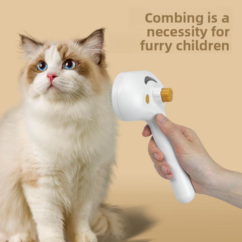 Multifunctional Pet Steam Brush Cat Dog Cleaning Steamy Spray Massage Comb Hair Removal Grooming Brush With Release Button