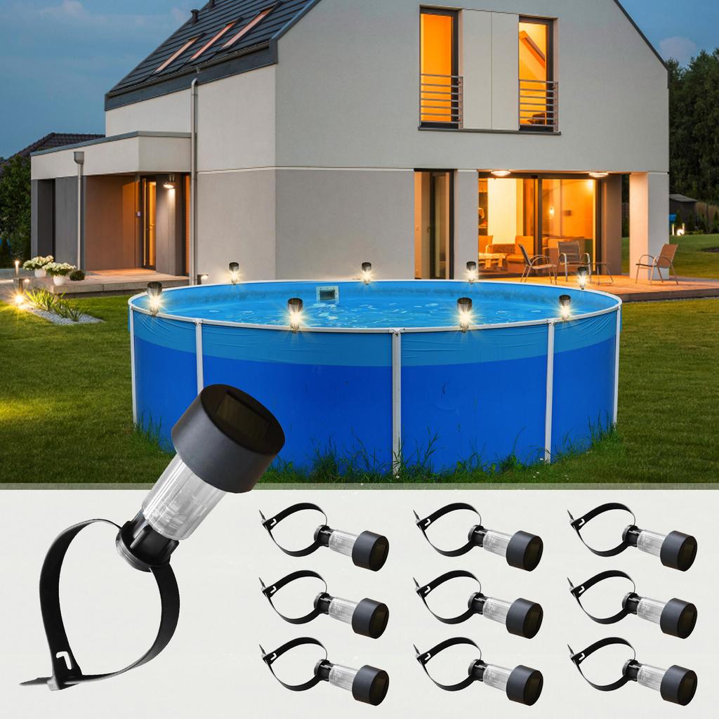 Solar Pool Lights For Framed Above Ground Pools,Outdoor Swimming Pool Fence Decoration Accessories, LED Pool Solar Lights, Pool Enclosure Lighting