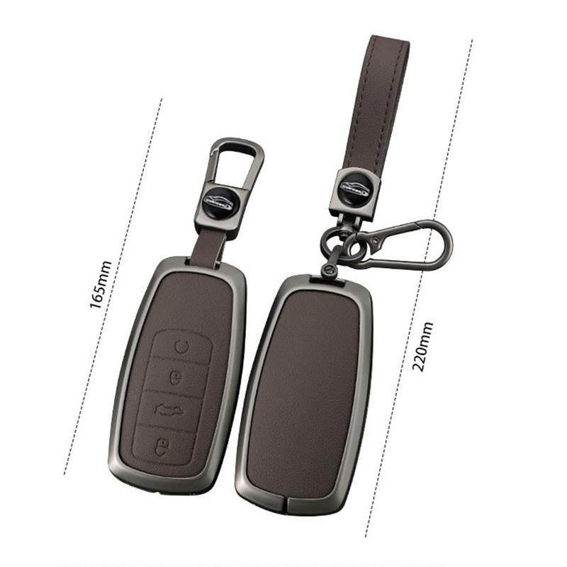 Metal Leather Car Key Case Cover for Chery Tiggo 8 Pro Tiggo 8plus New 5 Plus 7pro Chery Tiggo 7 Pro Max Omoda 5 C5 Modod Shell