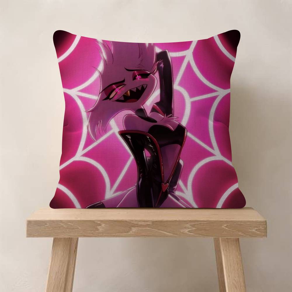 

Anime Hhazbin Hhotel Angel Pillow Covers Cartoon Sofa Decorative Home Doublesided Printing Short Plush Cute Cushion Cover 30x30cm