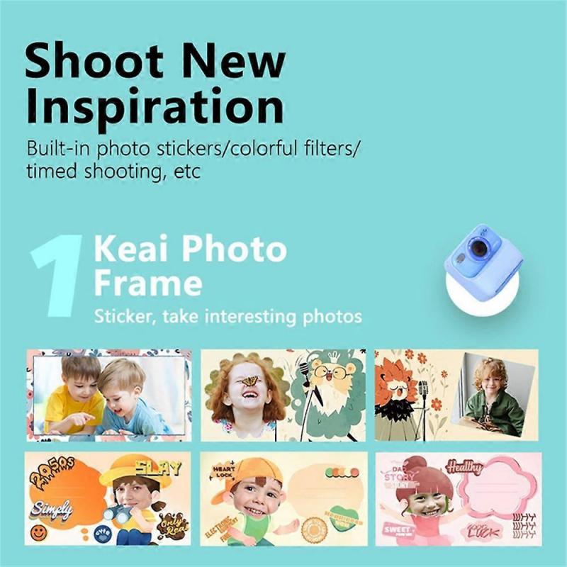 P79 Photo Instant Print Kids Digital Camera Fun Game HD 1080P Dual Lens Camera with 32G Memory Card 
