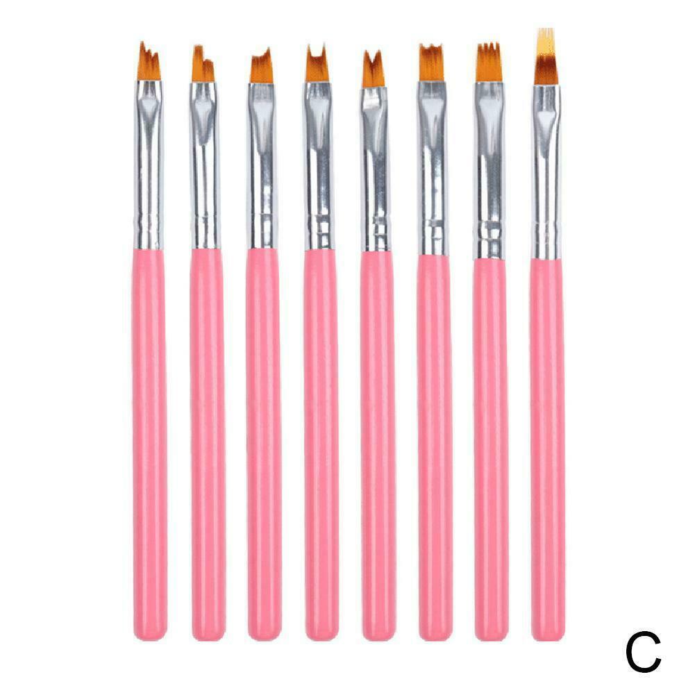 8pcs Acrylic Nail Art Brush Sable Gel UV Nail Painting Flower Drawing Pens Manicure Tools