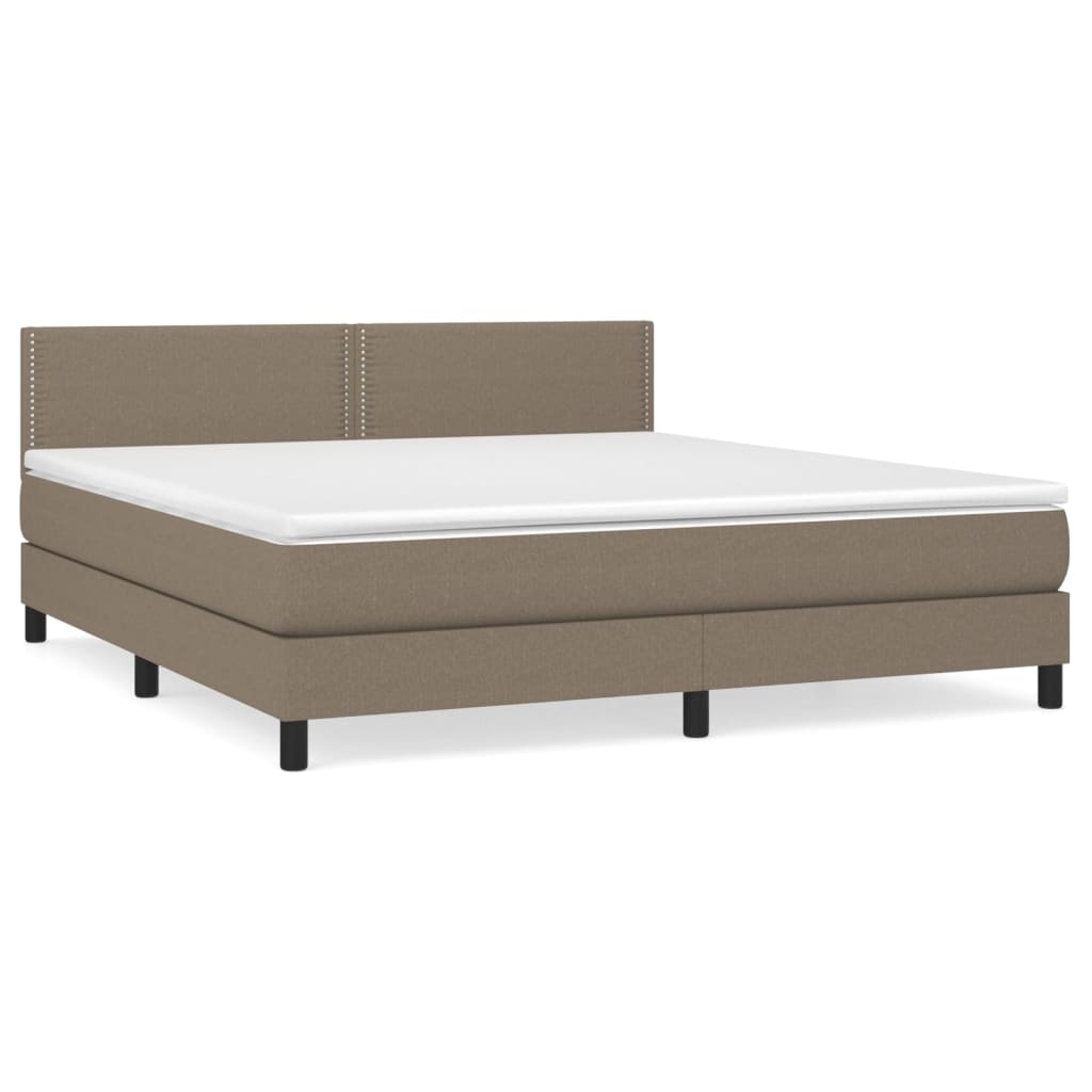 Box Spring Bed with Mattress Taupe 180x200 cm Fabric