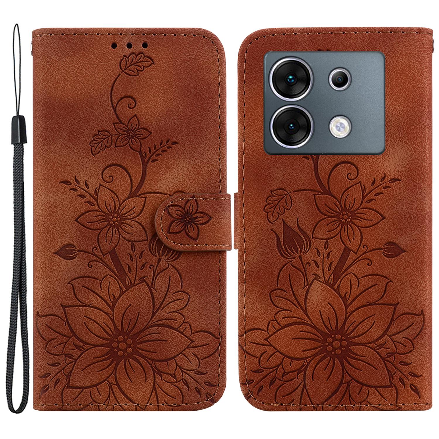 

For Infinix Zero 30 5G Case Imprinted Flower Wallet Stand Cell Phone Cover E