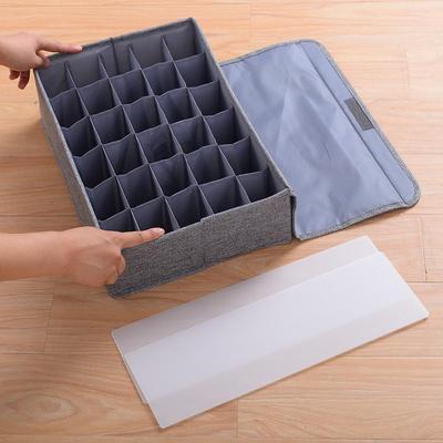 Foldable Fabric Storage Box - Dustproof Multi-Compartment Organizer for Underwear, Socks, Lingerie