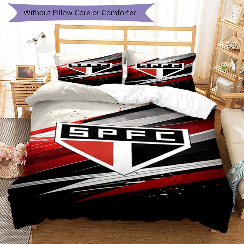 Spfc Team Crest Design Printed Pattern Duvet Cover Set – Includes 1 Duvet Cover and 2 Matching Pillowcases Bedroom Decor Christmas Gifts