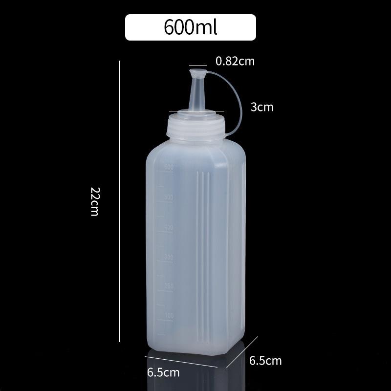 Square Wide-Mouth Plastic Squeeze Bottle for Jam, Sauces, and Dressings