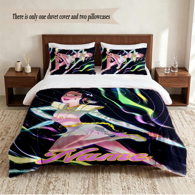 zoey Personalized Custom Name 3‑Piece Bedding Set Soft Duvet Cover Set For Bedroom Home Decor