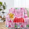 Custom Name Peppa Pig Theme Printed Blanket - Perfect for Couch, Bed, Travel & Outdoor Use | Machine Washable, Cozy & Durable.