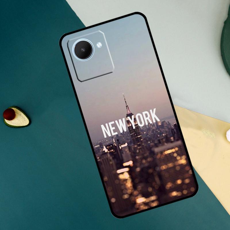 New York City For Realme C63 C61 C71 C55 C67 C51 C75 C65 C53 10 11 12 13 14 Pro Plus GT6 GT7 15 Pro Case