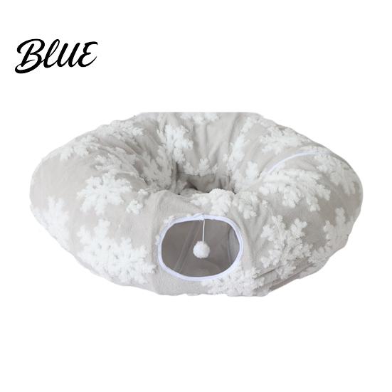 Durable Cat Tunnel Donut Toy Balls Washable with Hanging Plush Bed Indoor Kittens Small Large