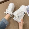2025 Autumn New Ins Platform Versatile Board Shoes Women's Fashion Casual Shoes Student Height Increase Leather Surface White Shoes Women