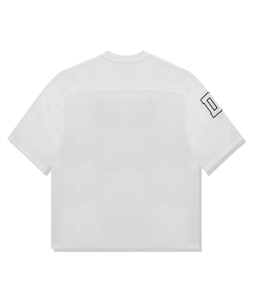 DRIX Maglia Rugby Oversize in Rete Manica Corta_Bianco