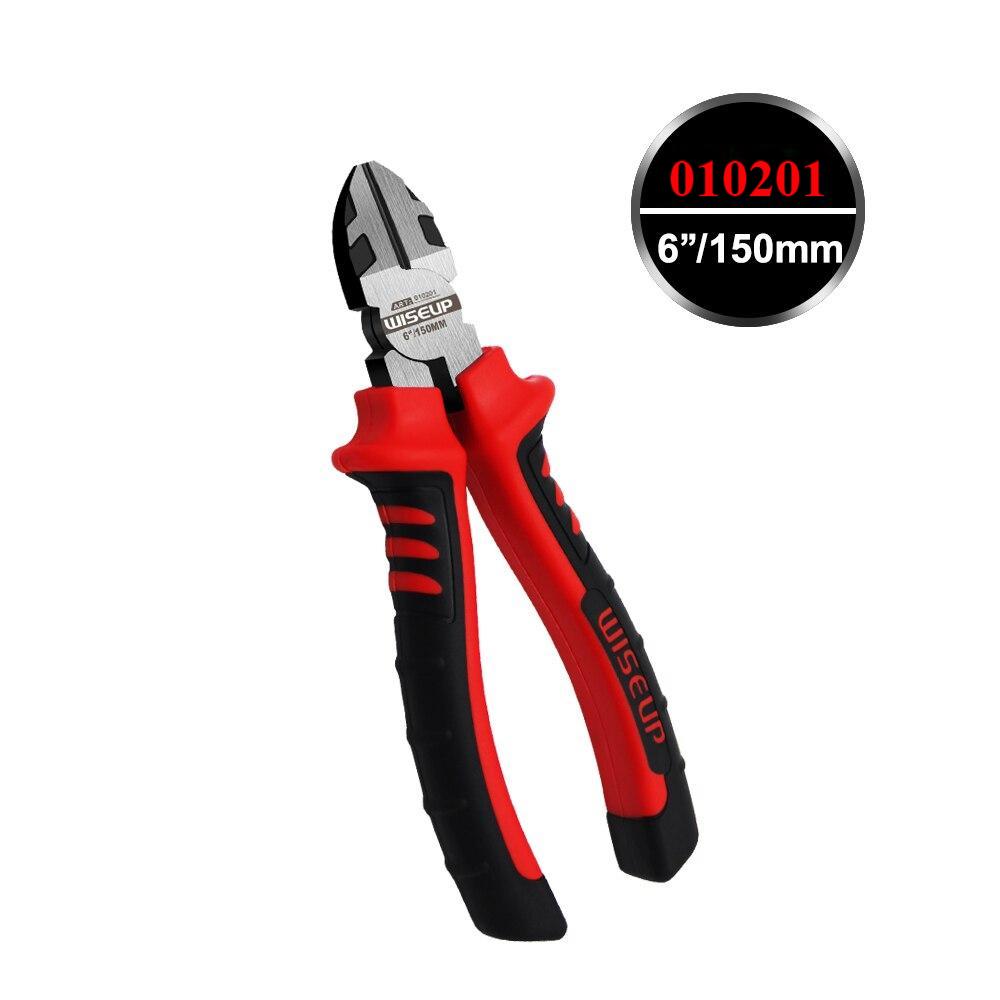 WISEUP 1pcs 6” 7” 8” Industrial Grade Steel Wire Cutter Universal Long Nose Nippers Diagonal Construction Pliers Hand Tool