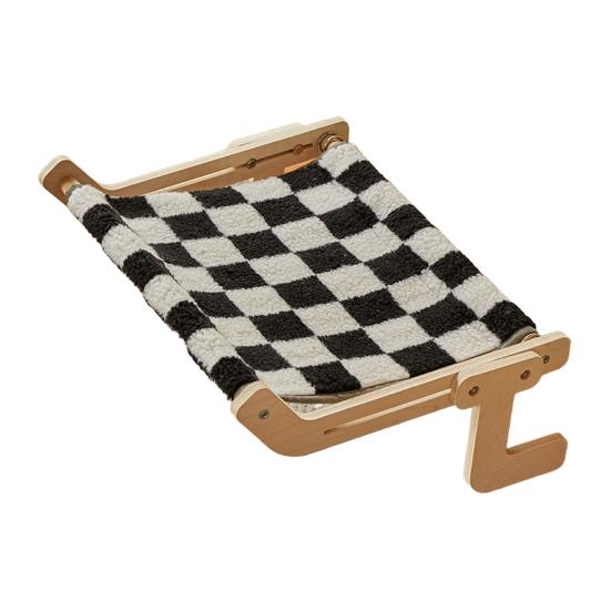 Bedside Cat Hammock Adjustable Cat Bed Window Perch with Wood Frame No Drilling Installation Pet