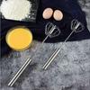 Semi-Automatic 430 Stainless Steel Egg Whisk Manual Press Mixer Egg Stirrer (BPA Free, No FDA)