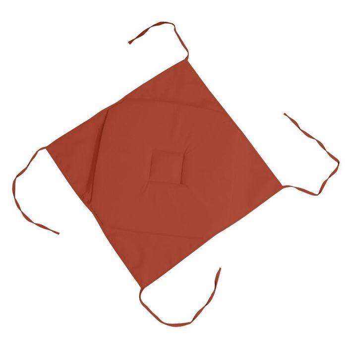 Galette de chaise - EDEN - Nelsen - 40 x 40 cm - terracotta - Biais