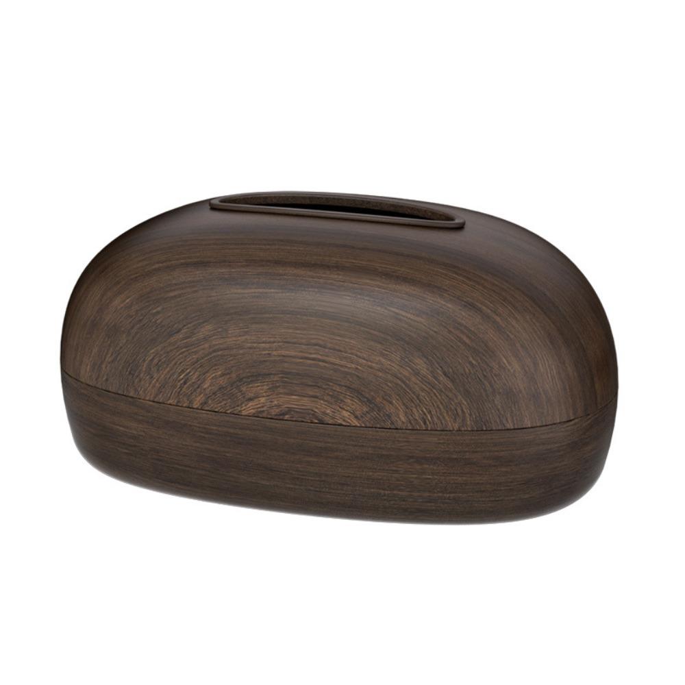 

Wood Grain Paper Towel Case Retro Paper Container Elegant Tissue Storage Box Home Decoration Brown Plastic