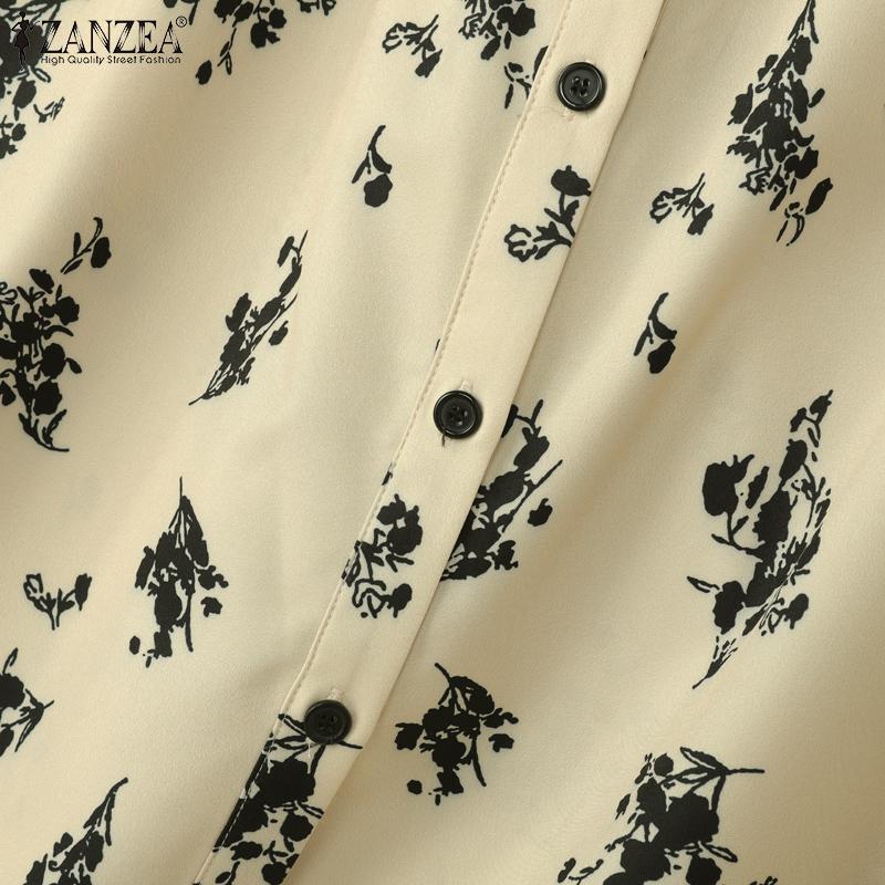 ZANZEA Women Summer Casual Round Neck Sleeveless Loose Print Vest Tops