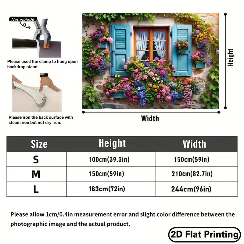 2D Blumenfenster Kulisse, Rustikales Steinhaus mit Weinranken Fotografie Hintergrund für Alle Anlässe