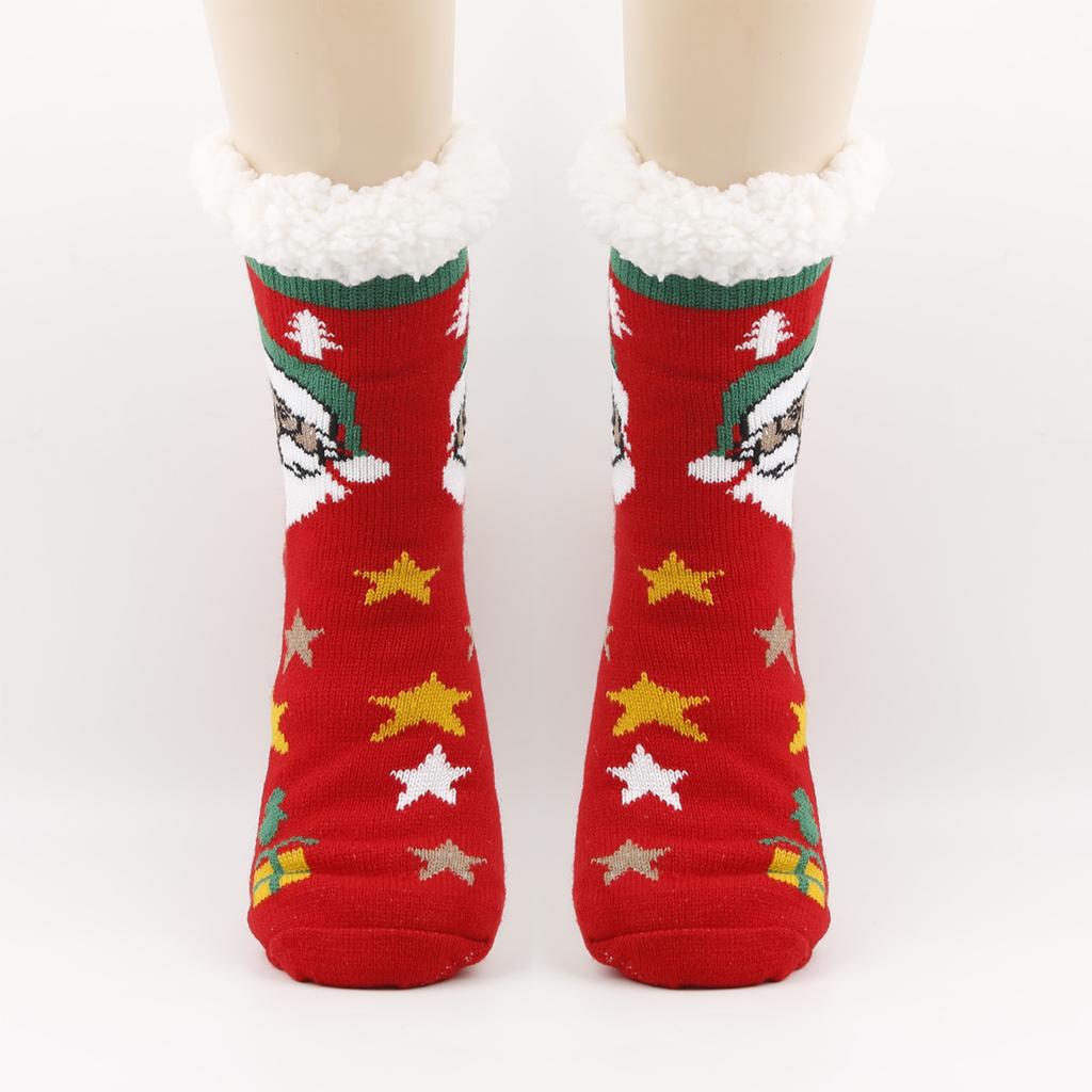 Women's Christmas Socks Floor Socks Snow Boots Thickened Fleece Home Sleep Socks Carpet Sock Covers