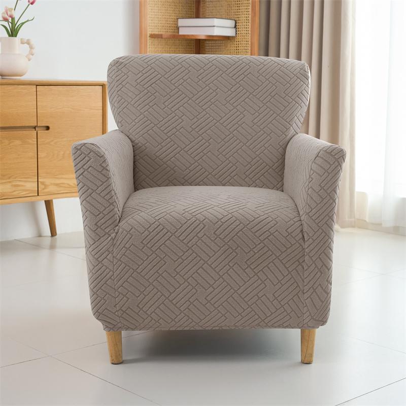 1 Stück Elastische Röhrensofa-Abdeckung Jacquard Einzel-Clubstuhl-Abdeckungen Einfarbige Sofa-Sessel-Schutzbezüge für Bartresen Wohnzimmer
