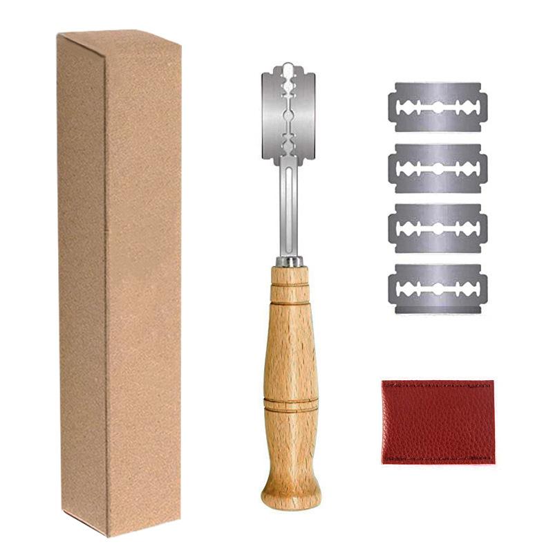 Wooden Handle High-quality Bread Pattern Contouring Knife