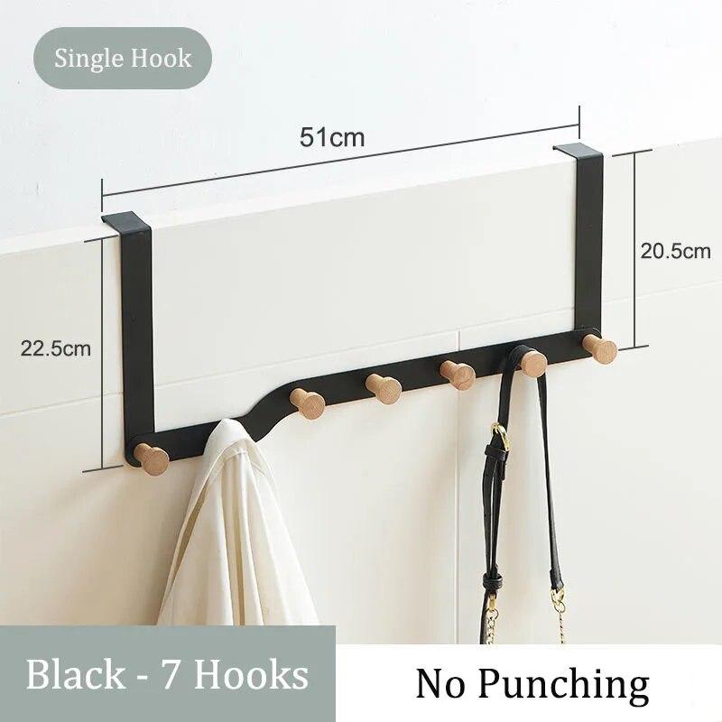 Modern Fashion Door Back Hook Bedroom Porch Free Punch Coat Hook Bathroom Door Hook Towel Rack Metal Hook