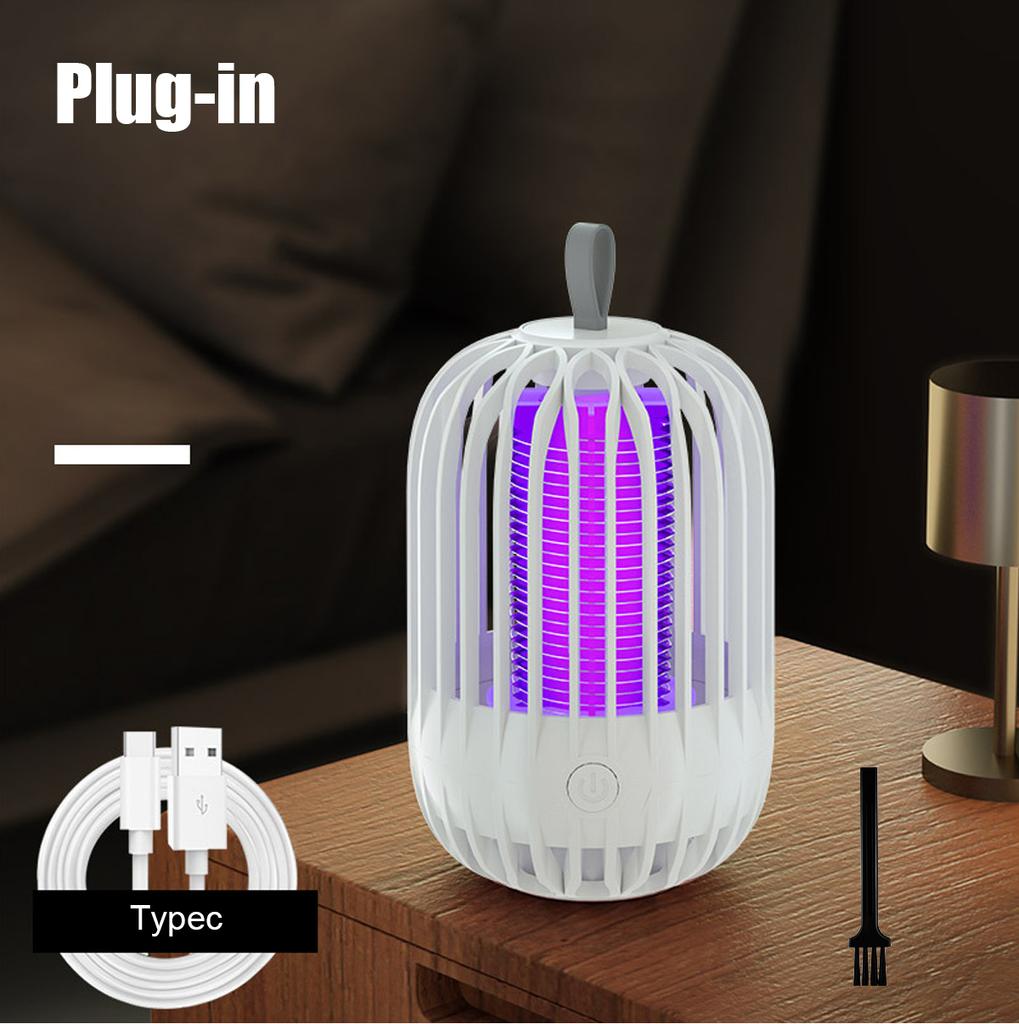 2-in-1 Camping Mosquito Killer Lamp Portable USB Rechargeable Bug Zapper Tent Light For Outdoor