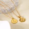 European and American Ins Retro Stainless Steel Zircon Shell Pendant Necklace Light Luxury Plated 18K Gold Stacked Collarbone Chain Jewelry Women