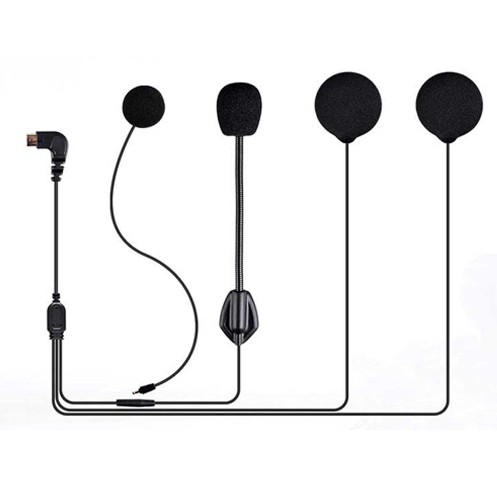 

FreedConn Motorcycle Helmet Bluetooth Intercom Accessories, Bike Accessories Including Microphone Headset Set, Compatible with soft & Hard Cable Heaphone чёрный