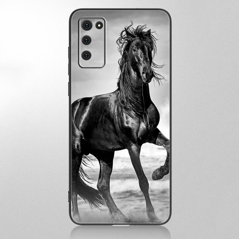 Pouzdro na telefon Horses Running Samsung Galaxy A12 A02S A22 A32 A52 A72 A71 A51 A41 A31 A21 A11 A50 A70 A10S A20S Černý měkký kryt
