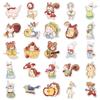 50 Original Forest Style Cartoon Stickers: Cute Hand-Painted Animal Designs for Water Bottles, Planners, and Phone Cases