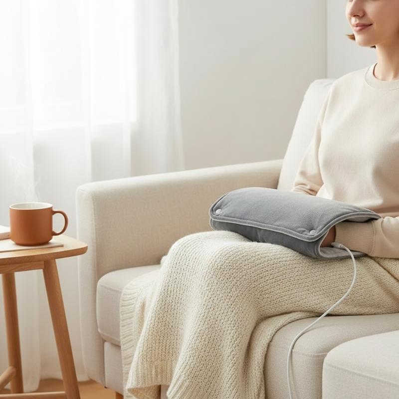 1 Set Short Velvet Fabric Warm Hands And Legs Shawl Usb Thermostatic Hand Warmer For Winter Office And Home Use Heating Blanket