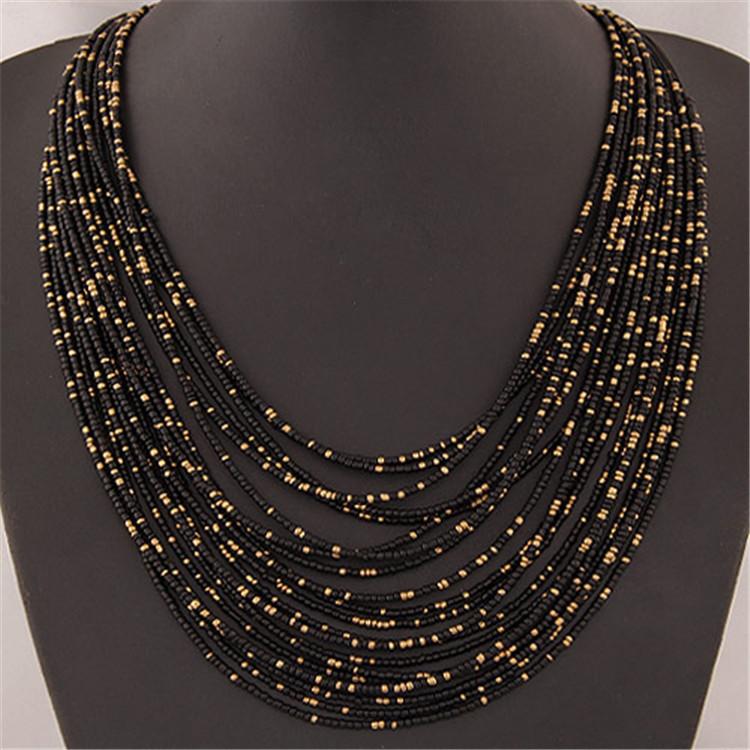 Bohemia Beaded Multilayer Necklace With Handcrafted Resin Materials For Fashionistas