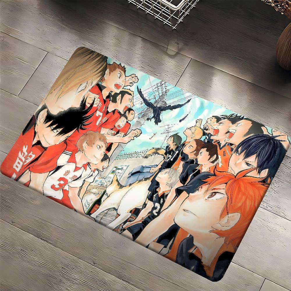 H-Haikyu Room Mats Retro Non-Slip Rug for Living Room Kitchen Welcome Mat Multiple Choice Durable Soft Floor Decor