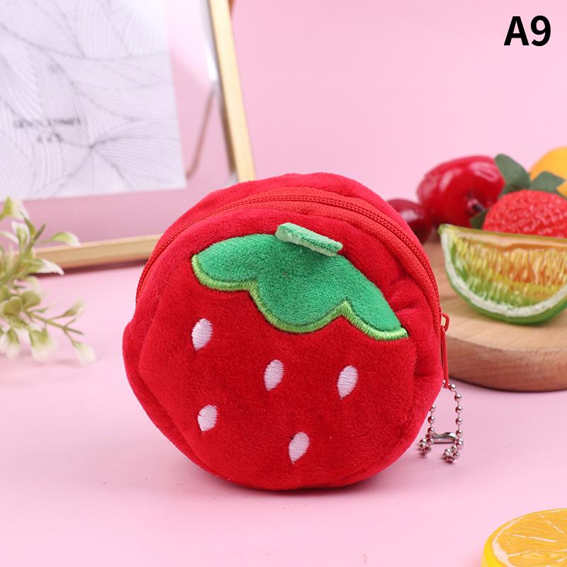 

Кошелек для монет с мультяшным принтом на молнии, плюшевый трехмерный кошелек для монет, держатель для ключей