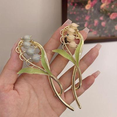 Eleganckie Tulipany Metalowe Patyczki Do Włosów Spinki Do Włosów Konwalia Kwiat Spinki Do Włosów Pałeczki Do Włosów Orchidea Dzwon Chińska Biżuteria Do Włosów