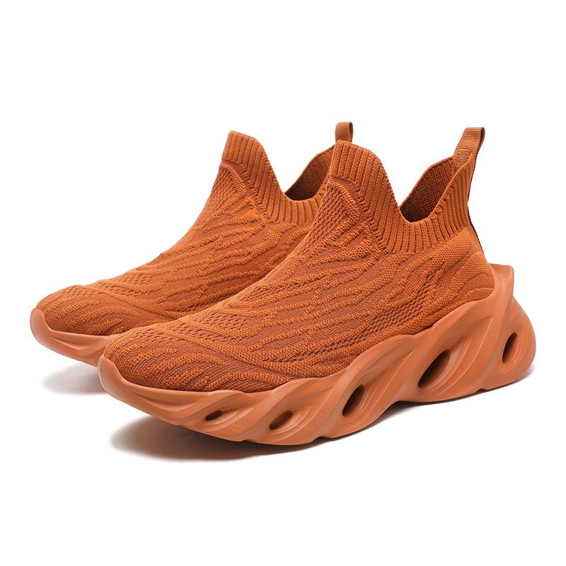 Trend Red Men's Running Shoes Knit Platform Blade Sneakers For Men High Top Socks Slip-on Walking Shoes Women tenis masculino