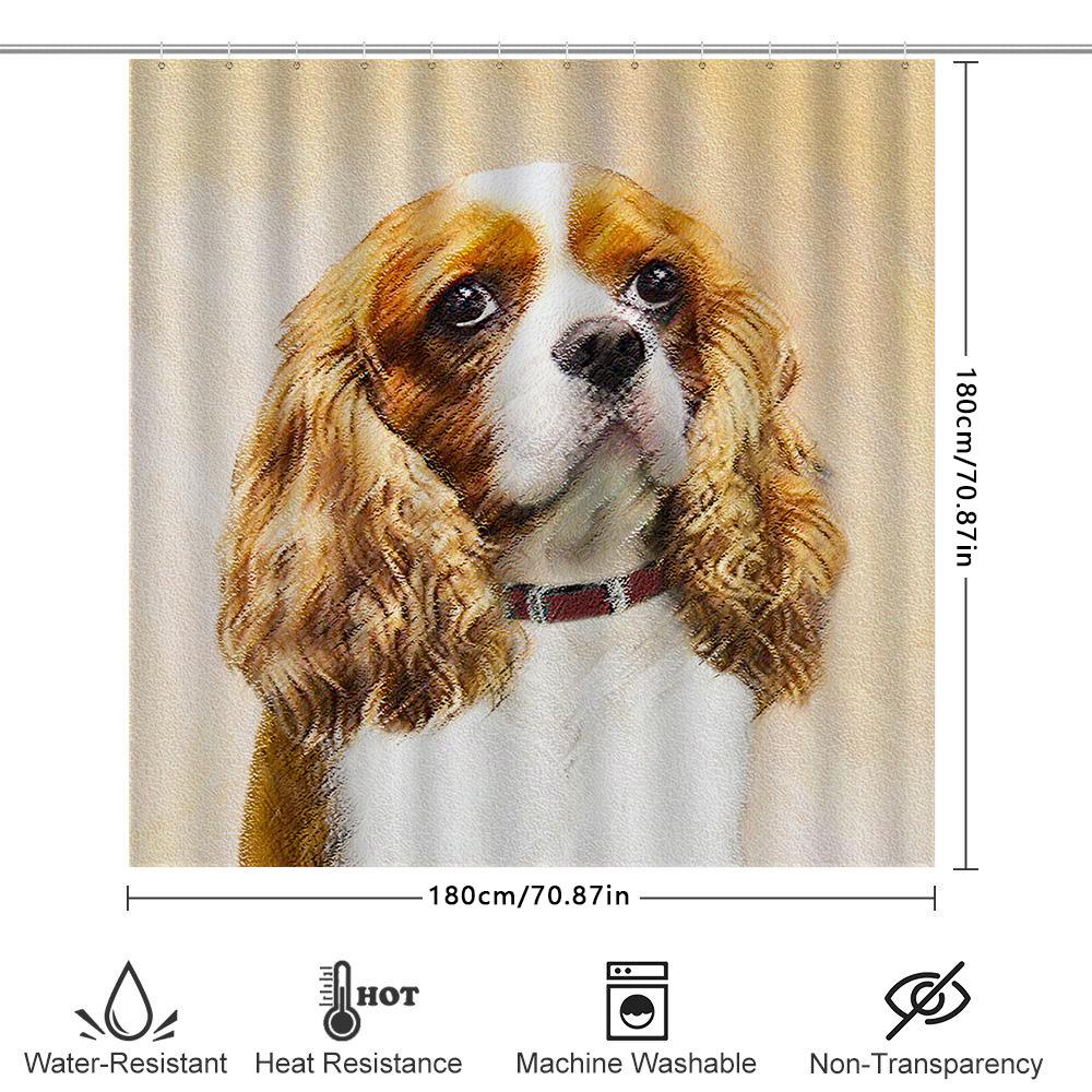 Personalized Cartoon Dog Print Shower Curtain 3D Waterproof Decorative Home Bathroom Liner for Kids Room Party Gift