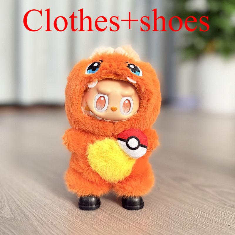 

4 Стилі для одягу Labubu Набір Pokemon Пікачу Костюм для рольових ігор, Анімовані персонажі, Аксесуари Labubu no doll