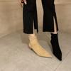 2025 autumn and winter pointed thin heel elastic boots Internet celebrity thin boots medium boots matte high heel velvet commuter short boots women