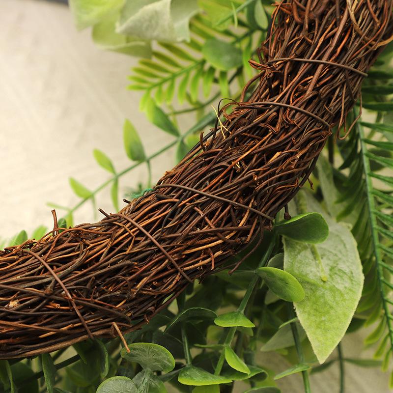 Plastic Simulation Rattan Eucalyptus Vine Circle Living Room Decoration Simulation of Green Plants