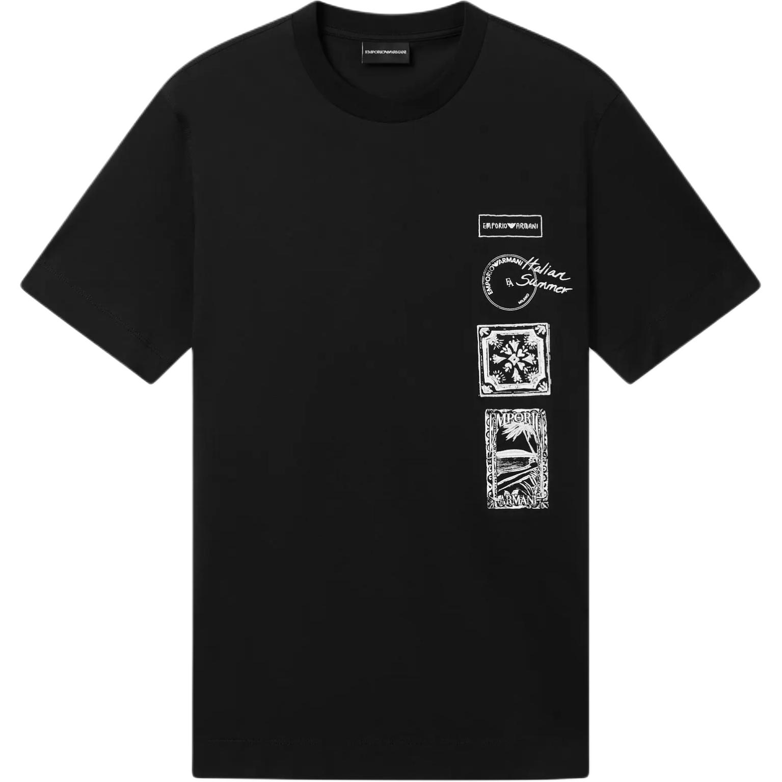 Emporio Armani Cotton Fitted Short Sleeve Round Neck Printed Casual T-Shirt Men tops EM004994-AF24470-UC001 S 14690₽