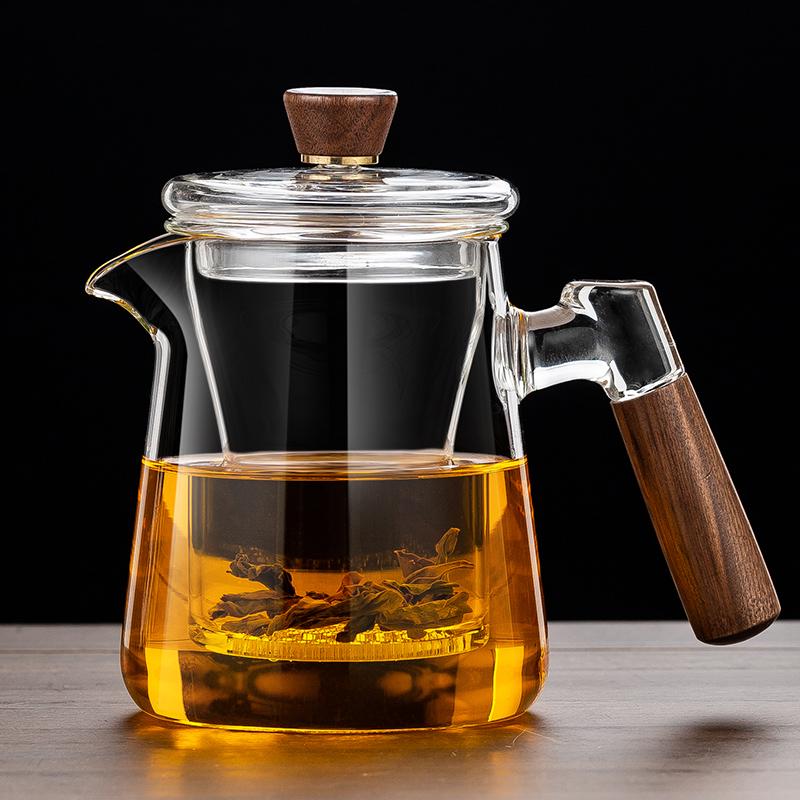 2025 Thickened Glass Tea Infuser Pot - Heat-Resistant Tea Brewer with Water Separation for Home or Office