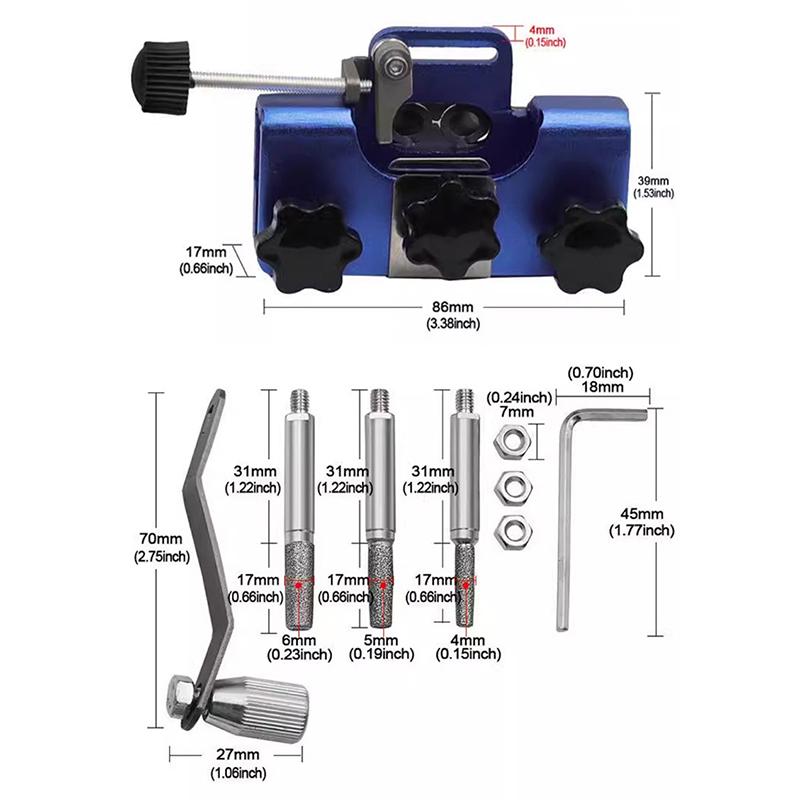 Chainsaw Sharpeners For Woodworking With 3 Grinding Heads Manual Chainsaw Chain Sharpener Chain Saws And Electric Saws