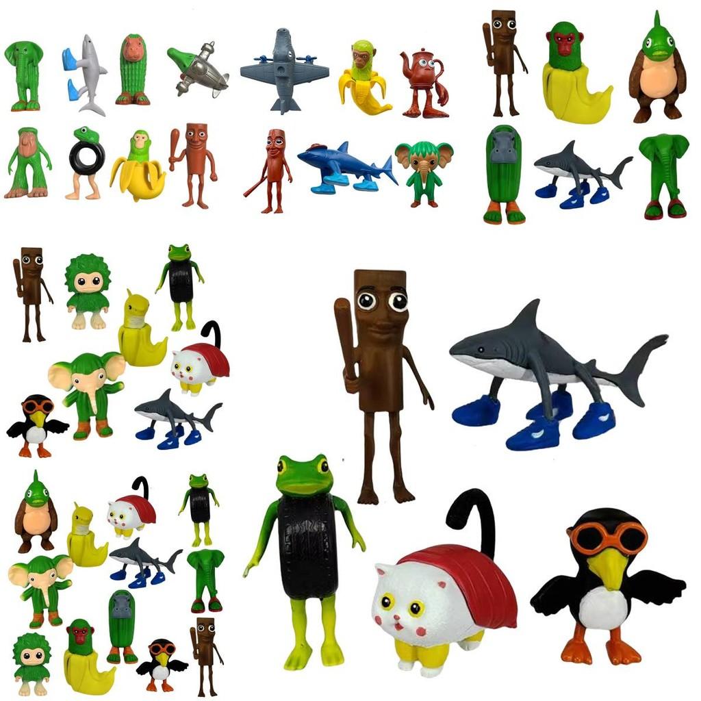 Italian Brainrot Al Pvc Figurine Set With Shark And Wooden Bucket For Collectors And Kids