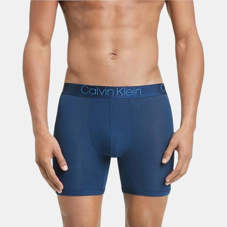Calvin Klein Solid Color Letter Logo Elastic Boxer Briefs Men Underwear Blue NB1797-403
